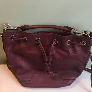 Rebecca minkoff nwt wine color leather bucket bag
